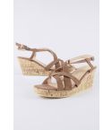 Lovemystyle Cork Wedges With Brown Suede Straps