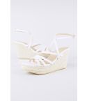 Lovemystyle Woven Wedges With White Double Straps