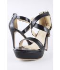 Tacones de plataforma LMS con Criss-Cross correas en color negro