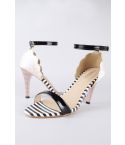 LMS Monochrome Stripe And Pink Polka Dot Pattern Heels