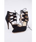 LMS camoscio nero Pointed Toe stringate con tacco alto