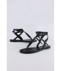 Lovemystyle noir Double sangle Gladiator Sandals
