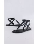 Lovemystyle schwarz Doppelband Gladiatorensandalen