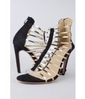 High Heels Lovemystyle schwarz mit goldenen Riemen