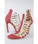 Lovemystyle rouge hauts talons avec des courroies en or