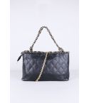 Lovemystyle negro acolchado bolso con cadena de oro trenzado Boarder