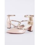 Lovemystyle nudo rosa Kitten Heels con borchie