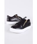 LMS Black Lace Up Trainer con Zip oro e dettagli di 'Amore'