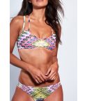 LMS Aztec Print Cross Back Bikini With Rushed Detail