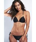 LMS nero Halter Neck Bikini con laccetti laterali con dettaglio catena