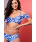 Paisley Lovemystyle impression Bikini Set en bleu et blanc