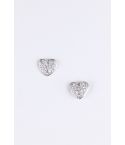 Lovemystyle Silver Heart Shaped oorbellen met Diamante Detail