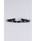 Lovemystyle Black Leather Choker With Pewter Diamonds