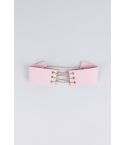 Lovemystyle Pink Suede Choker With Gold Lace Up Detail