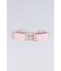 Collier de Suede Lovemystyle rose avec dentelle dorée en détail