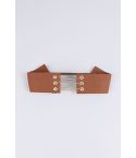 Lovemystyle Tan Suede Choker With Gold Lace Up Detail