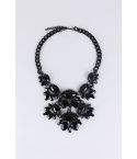 Lovemystyle Black Statement Necklace With Tiered Jewels