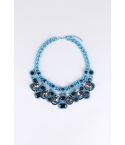 Lovemystyle Blue Statement Necklace With Black Stones