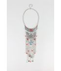 Lovemystyle Silver Eagle Design Necklace With Beadwork
