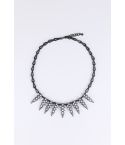 Lovemystyle Black Necklace With Diamante Spikes