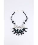 Lovemystyle Tribal Design Necklace With Black And Blue Stones