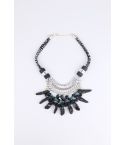 Lovemystyle Tribal Design Collier avec pierres noires et bleues