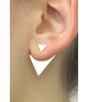 Lovemystyle Silver Double Layer Triangle Earrings