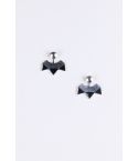 Lovemystyle Silver Stud Earrings With Black Triangle Back