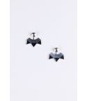 Lovemystyle argent boucles d’oreilles avec Triangle noir arrière