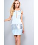 Lovemystyle Blue Mini Dress With Silver Sequins 