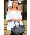 Lovemystyle zwarte Faux Leather Tote tas met Studs