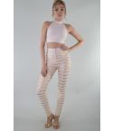Lovemystyle Pink And Gold Crop Top And Trouser Co-Ord Set - SAMPLE