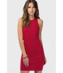 Lovemystyle Short Red Dress With Feature Black Zip