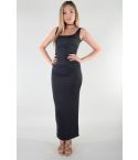 Lovemystyle gilet noir moulante Maxi Bodycon Dress