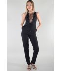 Lovemystyle pleister Jumpsuit met kant uitsparing In het zwart