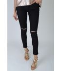 De Skinny Jeans Lovemystyle Black met gleuf knie Design