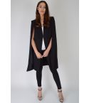 Lovemystyle Chic Black Blazer With Cape Slit Sleeve