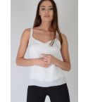 Cami de Lovemystyle blanc avec Double sangle et col v détail