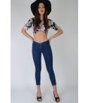 Lovemystyle Tropical Printed T-Shirt Crop Top With Back Zip