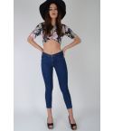 Lovemystyle Tropical impreso camiseta Crop Top con cremallera trasera