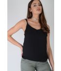 Lovemystyle nero Cami Vest Top con doppio cinturino