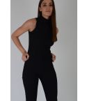 Lovemystyle Classic Turtle Neck Crop Top In Black