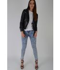 Lovemystyle Acid Wash Skinny Fit Jeans In Blue