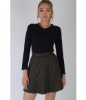 Lovemystyle Black Floral Patterned Mini Skirt - SAMPLE