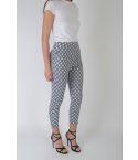 Lovemystyle Pastel Blue Printed High Waisted Trousers