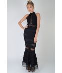 Lovemystyle Lace Evening Maxi Dress In Black