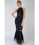 Lovemystyle dentelle robe Maxi en noir