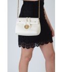 Lovemystyle White Small Side Bag With Gold Hardware - SAMPLE