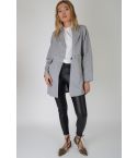 Lovemystyle gris au-dessus Taille manteau structuré avec gros boutons