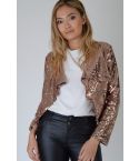 Lovemystyle Copper Gold All Over Sequin Waterfall Jacket